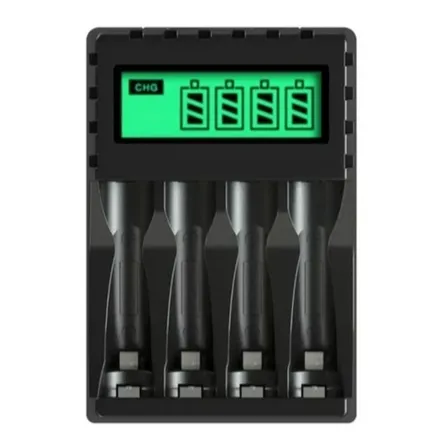 Cargador De Pilas Recargables  4 Ranuras, Rápido  Aa Y Aaa