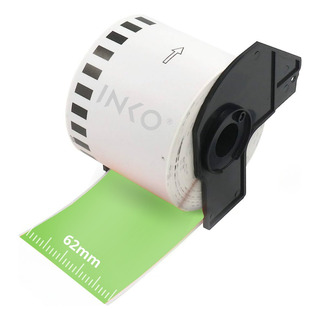 10 Rollo De Etiqueta Verde Compatible Con Brother Dk2205 Color Verde Limón 10 Rollo De Etiqueta Verde Compatible Con Brother Dk2205 Color Verde Limón