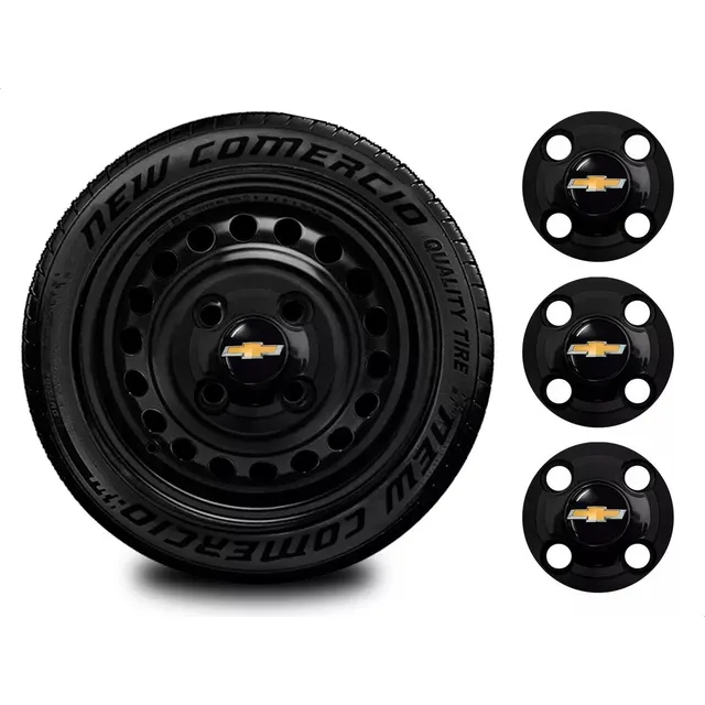 Kit 4 Calota Centro Miolo Roda Gm Classic Aro 13 14 15 4x100