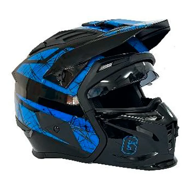 Casco Moto Rush Adulto Integral Modular 163 Blue Blk Talle L