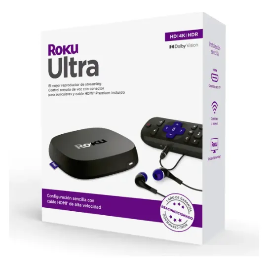 Roku Rok4801xb Ultra Lt 4801 De Voz 4k Negro Con 2gb De Memoria Ram - Excelente (Reacondicionado)