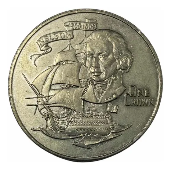 Gibraltar- Moeda One Crown 1980 Elizabeth Ii