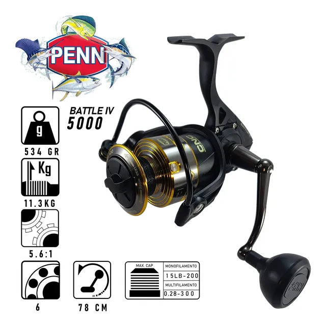 Reel Pesca Penn Battle Iv 5000 Agua Salada