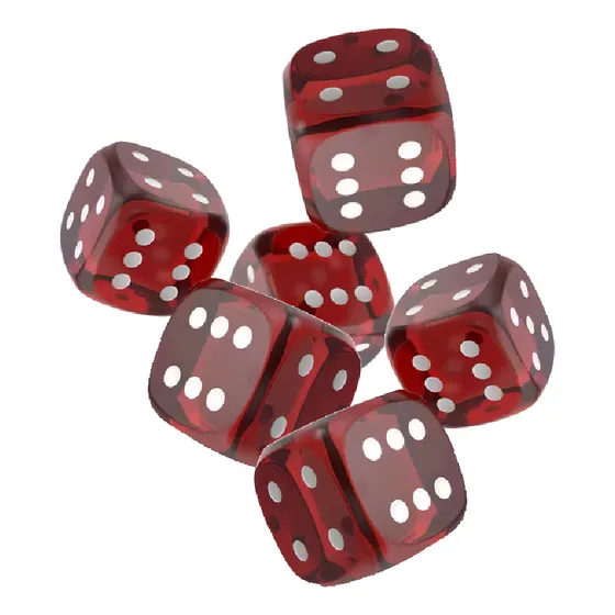 Jogo De Dado Vermelho Translúcido Solapa 6un De 15mm Cada