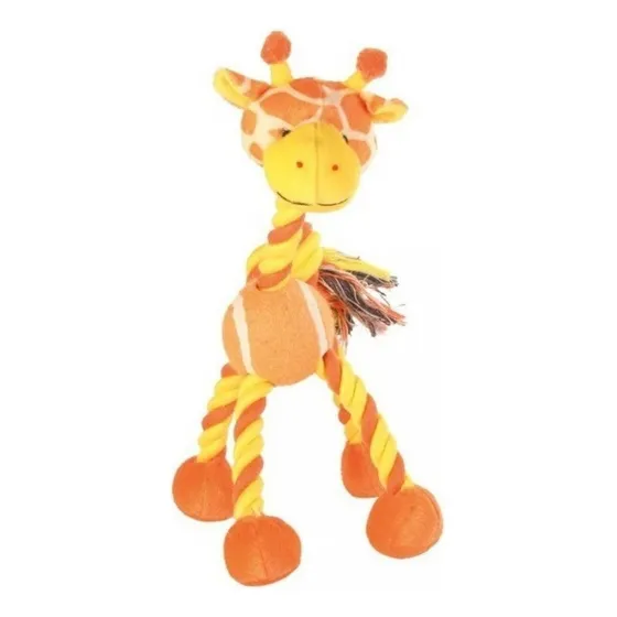 Juguete Peluche Animales Con Pelota Tenis 28cm Mascota Perro Color Vaca