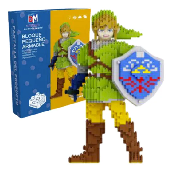Link The Legend Of Zelda Figura 3d Mini Bloques Armables