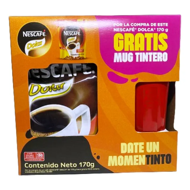 Nescafe Instantaneo Soluble Dolca 170g Mas Taza Tintera