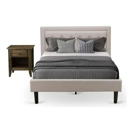 Juego De Muebles De Dormitorio 2 Piezas Con Cama Y Mesita Be