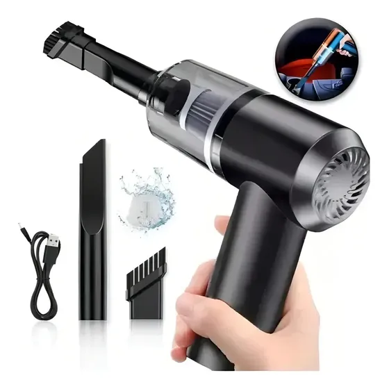 Mini Aspiradora 3 En 1 Aspira Cepilla Sopla Portátil Color Negro | Cuotas sin interés