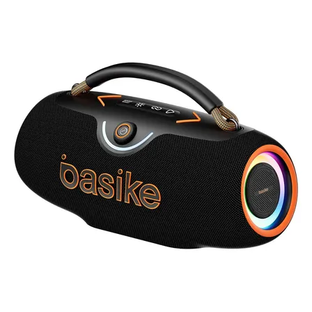 Caixa De Som Portatil Bluetooth, 400w, Subwoofer Ativo, Boombox, Efeito Bass Boost, Com Rádio Fm, Estéreo Hifi, Tws 1+1, 30000mah, Bateria 8h, Ipx6, Com Rgb, Basike Ba-RAD321, Preto
