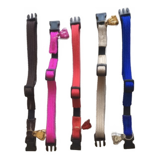 Paquete De 6 Collares Ajustables Para Gato C/campana Paquete De 6 Collares Ajustables Para Gato C/campana