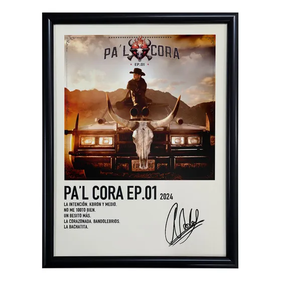 Poster Album Christian Nodal Pal Cora Signed 70x50