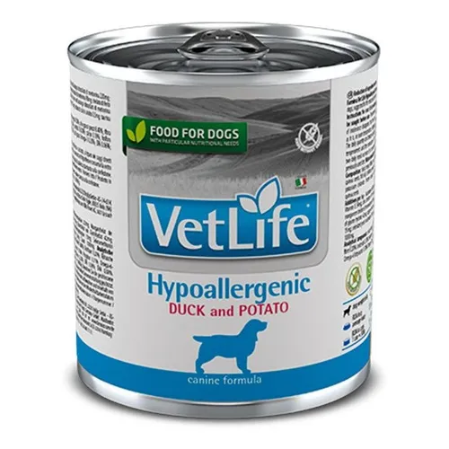 3 Latas Vetlife Hipoalergenico Duck And Potato Perros 300g