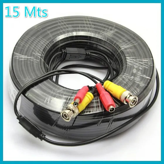 Cable Siames 15 Metros Para Cámaras De Seguridad Jwk