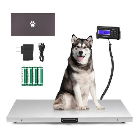 Bascula Veterinaria Gatos Perros Grandes 500kg Acero Inox Plateado