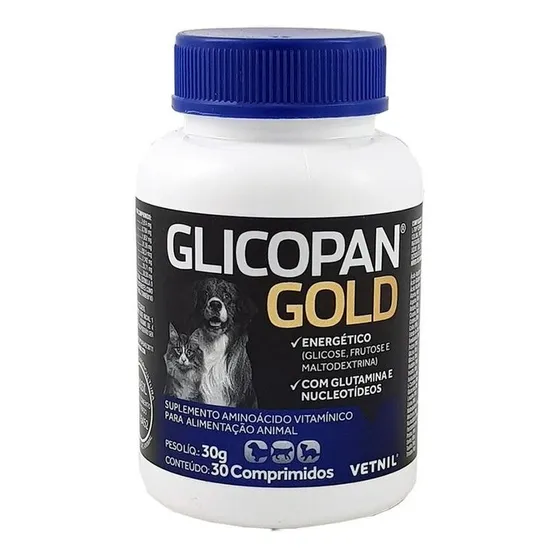 Glicopan Gold Para Cães E Gatos 30 Comprimidos Vetnil