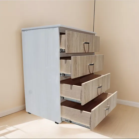 Comoda Compacta En Madera Cajonera Corredera Full