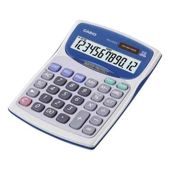 Calculadora De Sobremesa Casio Wd-220ms-we Blanca Color Blanco