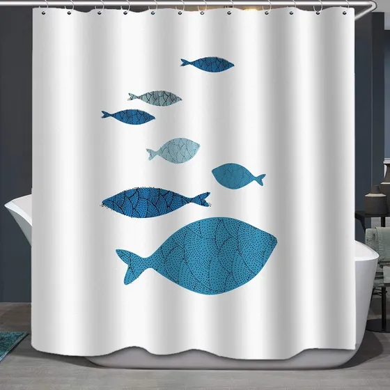 Cortina Ducha Diseño Para Niño Pez Marino Lindo Animal Mar