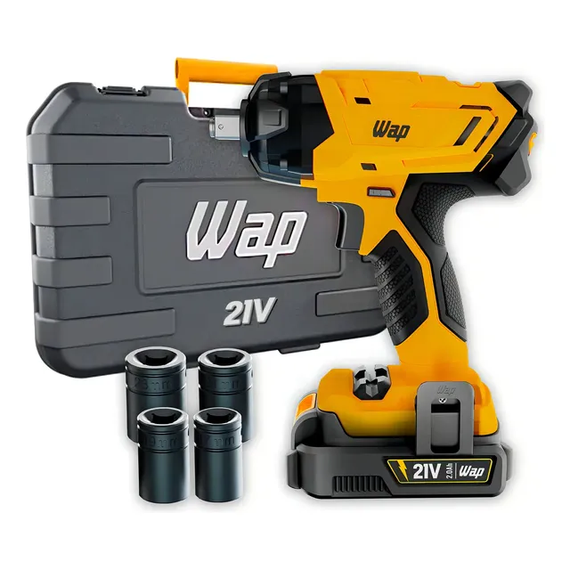 Chave De Impacto Wap K21 Ch02 2300 Rpm Com Carregador E Bateria Removível Bivolt Amarelo 127/220v 50/60 Hz