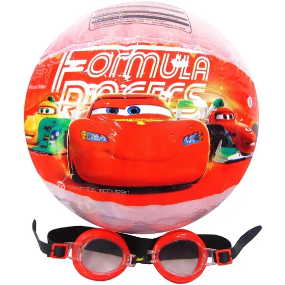 Set Pelota Y Lentes De Natación Disney Cars Original