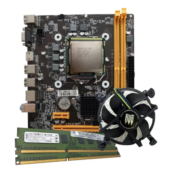 Kit Placa Mãe Hm55, Processador I3+ Memoria Ram Ddr3+cooler
