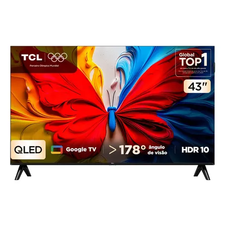 Smart Tv Tcl 43 Polegadas 43s5k Fhd Qled Hdr10 Google Tv