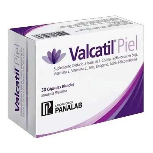 Valcatil Piel 30 Cápsulas Blandas Cabello Uñas Fuertes Sanos Sabor No