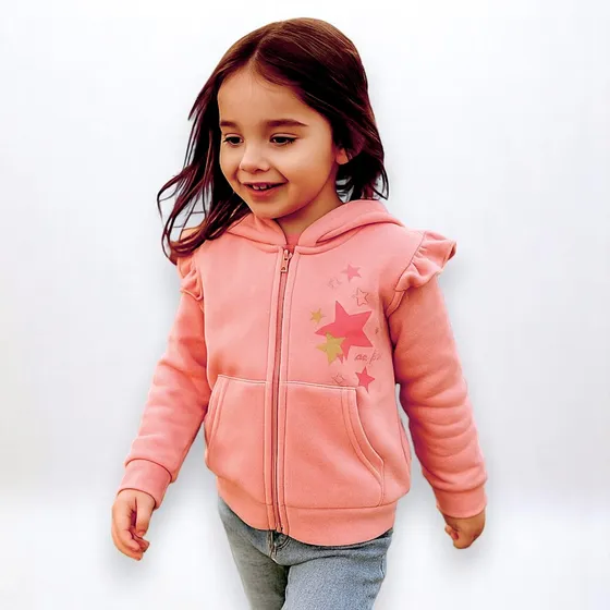 Campera Friza Con Capucha Y Bolsillo Para Nena Paul Carty