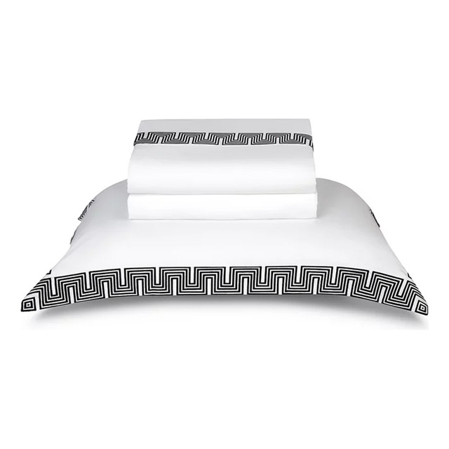 Jogo De Cama King 300 Fios Skyline Branco E Preto 4pçs Jogo De Cama King 300 Fios Skyline Branco E Preto 4pçs