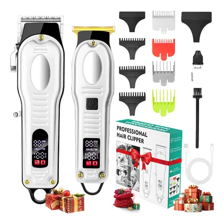 La Cortadora De Pelo Plateada Kh-105c, Con Accesorios, Es Adecuada Para Personas Mayores, Padres, Niños Y Peluqueros. Plateado