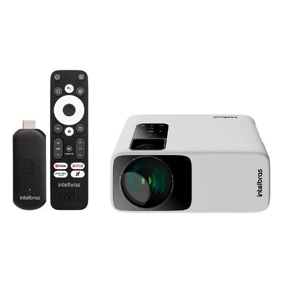 Projetor Multimídia Fhd + Smart Tv Stick Pfls210 Intelbras