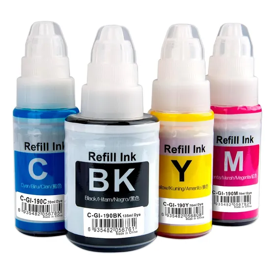 Pack Kit Combo 4 Botellas Tinta Compatible Impresora Canon