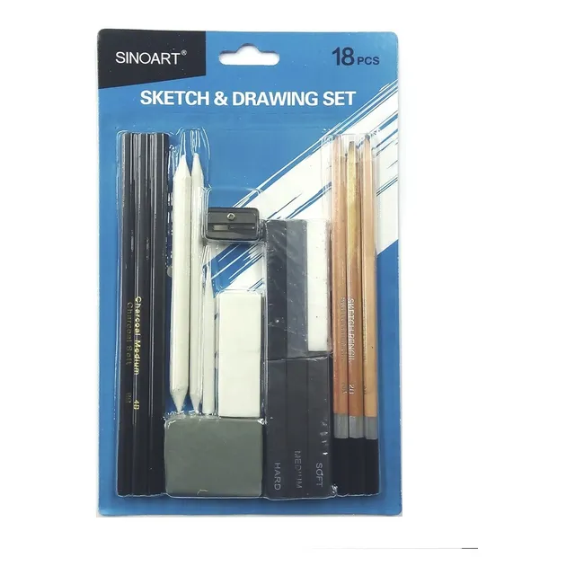 Kit Dibujo Artistico Y Boceto Sinoart Grafito Sketch 18 Pcs