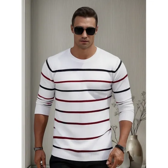 Buzo Casual A Rayas Para Hombre