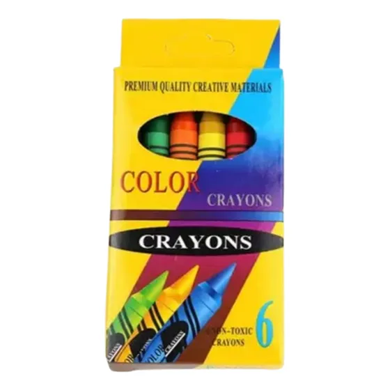 Pack 24 Cajas Crayones Lapices Cera 6 Unidades Colores
