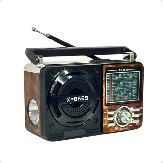 Rádio Portátil Am Fm A Pilha E Energia Usb Recárregavel