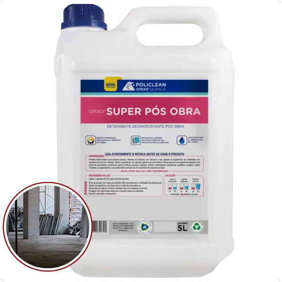 Super Pós Obra Limpa Sujeira Pesada Respingo Tinta Cimento