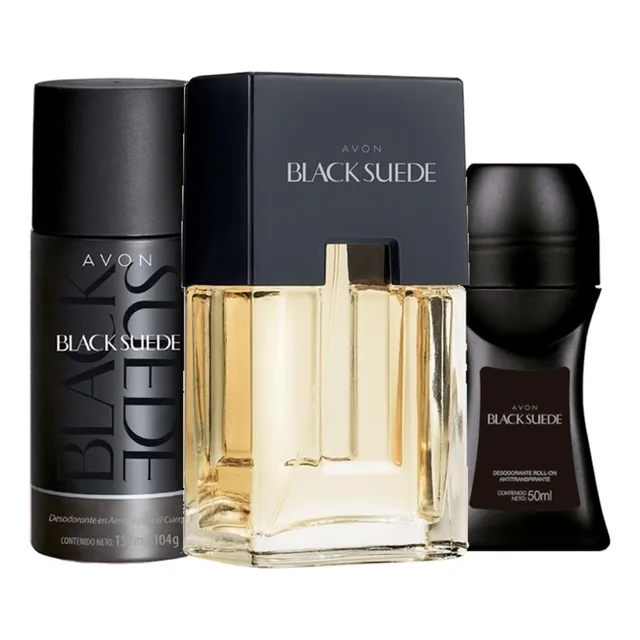 Black Suede Perfume De Hombre Con Deo Spray Y Roll On
