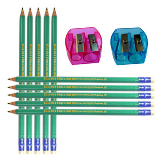Lápis Com Borracha Bic Evolution C/10 Unid + 2 Apontador Cis Lápis Com Borracha Bic Evolution C/10 Unid + 2 Apontador Cis