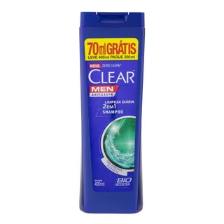 Shampoo Clear Men Anticaspa 2 Em1 Limpeza DiĂĄria 400ml Shampoo Clear Men Anticaspa 2 Em1 Limpeza DiĂĄria 400ml