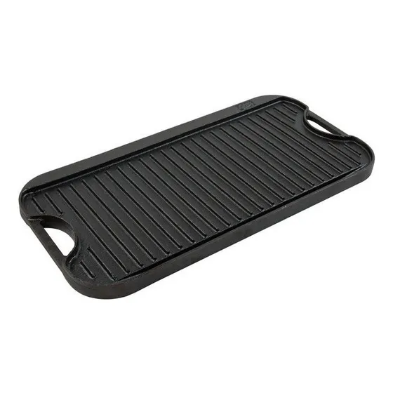 Plancha Curada De Hierro Fundido Reversible Restaurante