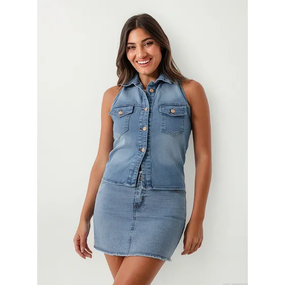 Chaleco De Jeans Tendencia Verano V/modelos Talles 36-44 Hj