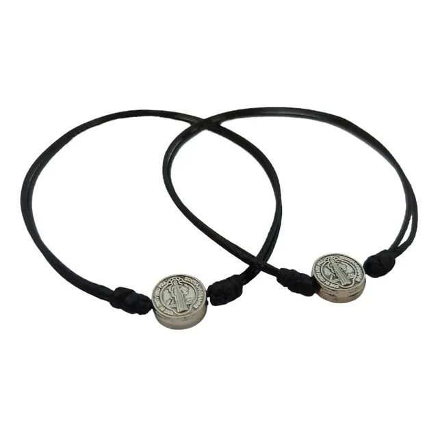 Pulseras Sencillas Medalla San Benito Protección (2unds)