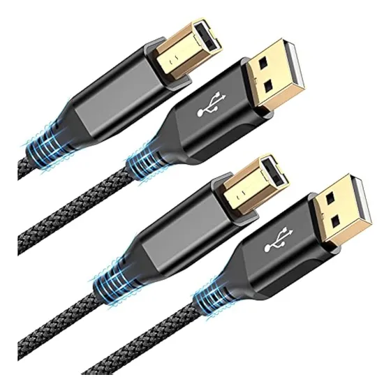 Sweguard Paquete De 2 Cables De Impresora Usb 2.0