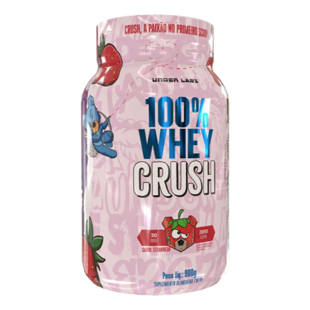 100% Whey Crush Concentrado Strawbear 900g - Under Labz Morango