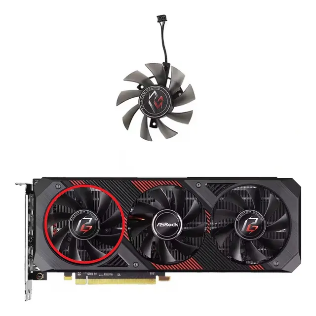 Cooler Para Asrock Rx 5600 Xt Phantom Gaming D3 75mm 0.32a