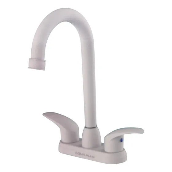 Llave Lavamanos Cuello Alto Doble Temperatura De Acero Gs