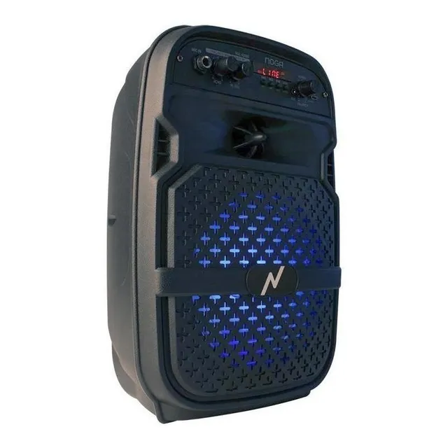 PARLANTE PORTÁTIL NOGA ONE LIGHT NGL-400BT CON BLUETOOTH, LUCES LED Y FUNCIÓN KARAOKE - NEGRO