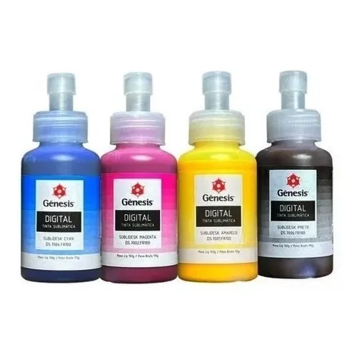 Kit 4 Cores Tinta Sublimatica Gênesis Com Dosador 100ml